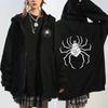 Hunter X Hunter Spider Print Anime Zipper Hoodie Men Women Gothic Y2K Zip Up Jacket Hoodies Casual Sweatshirt Coat