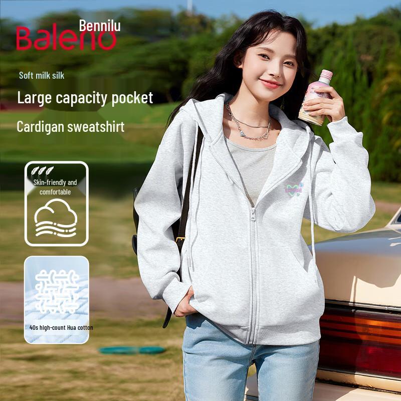 Baleno Damen Kapuzen-Cardigan Sweatshirt