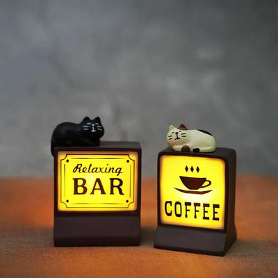 Retro Katzenmagnet-Stangenlicht - Café-Dekoration & Geschenk