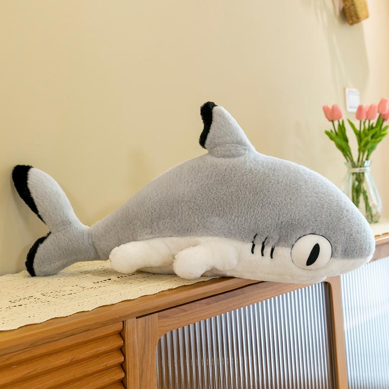 

130cm Cute Soft Shark Cat Toys Doll Girl Kids Birthday Christmas Gift Stitch Kawaii Plushies Juguetes Stuffed Animal 70cm сірий