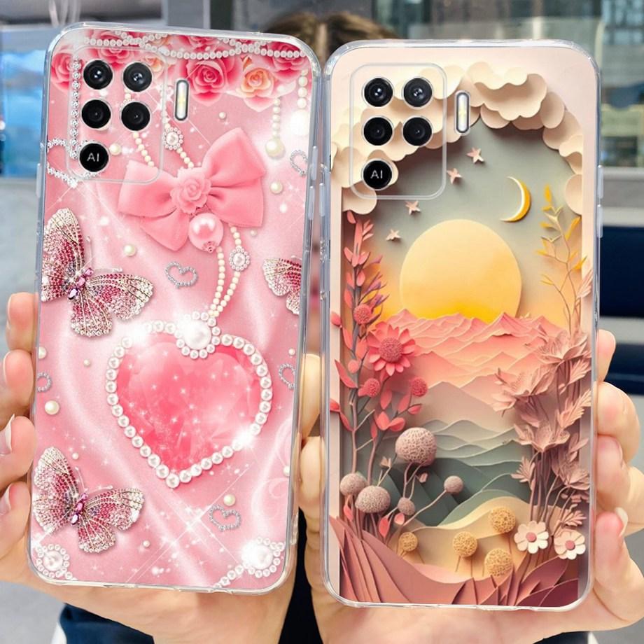 Für Oppo Reno5 Lite 5 Lite Handyhülle Weiches TPU Silikon Fundas Oppo A94 4G 5G Hülle Drachen Marmor Luxus Girly Malerei Capa