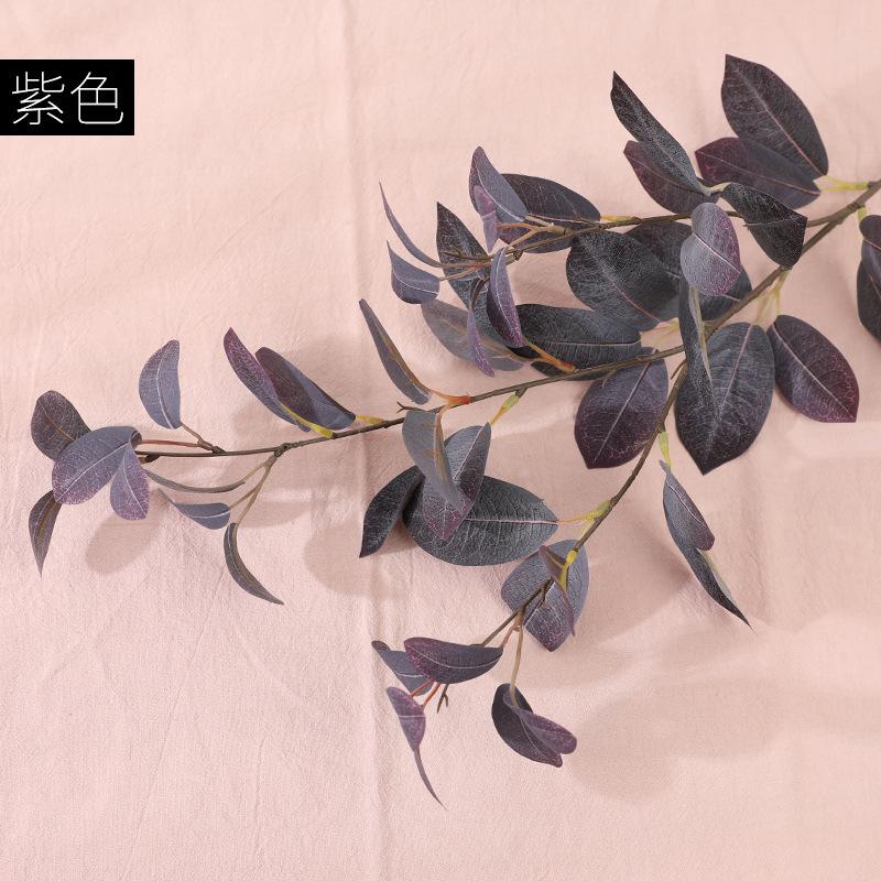 Simulation eucalyptus leaf fake flower autumn color wedding road guide decoration layout simulation green plants