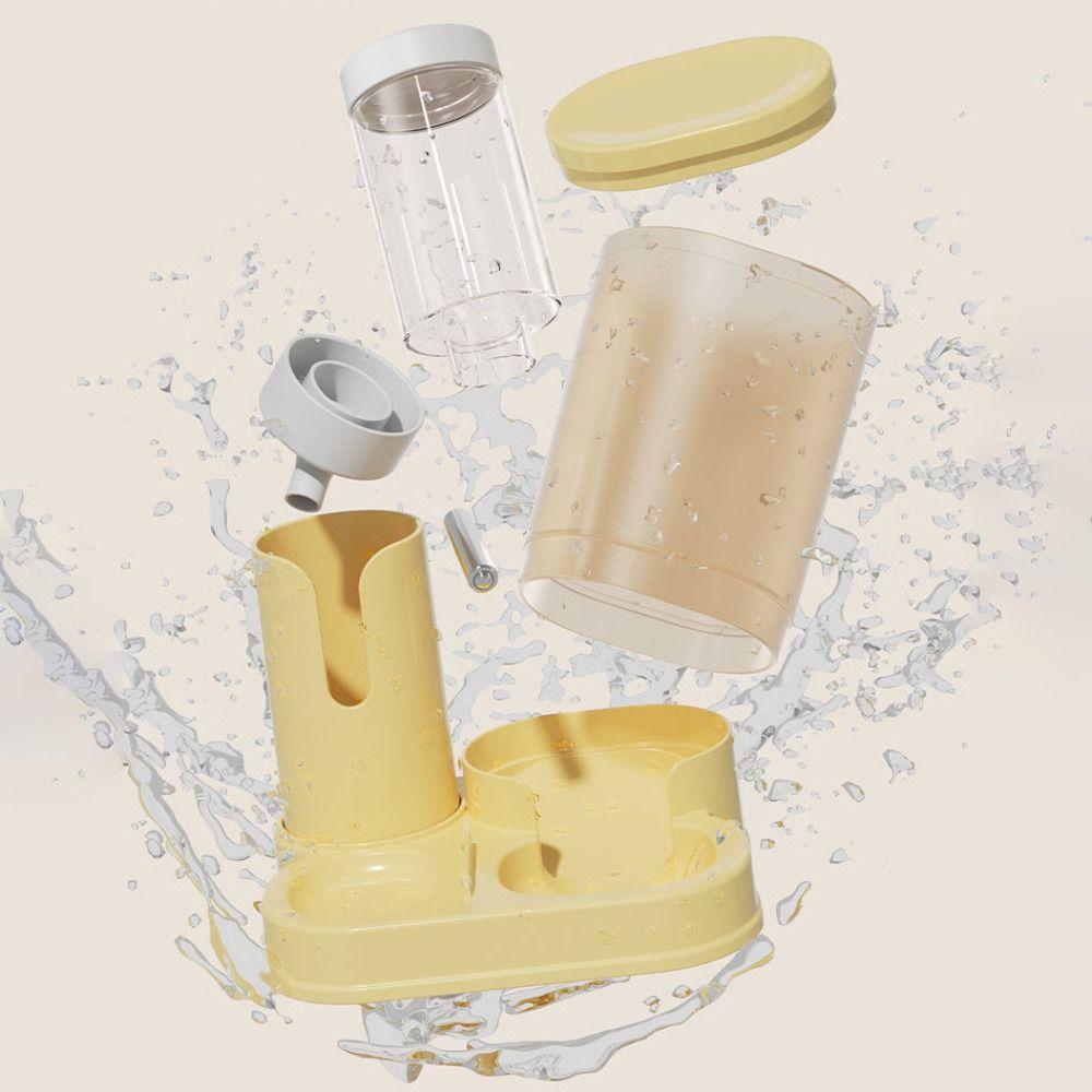 Easy Install 2 in 1 Hamster Water Dispenser Automatic with Base Pet Auto Dispenser Leak-Proof Food Feeding Bowl for Small Animal