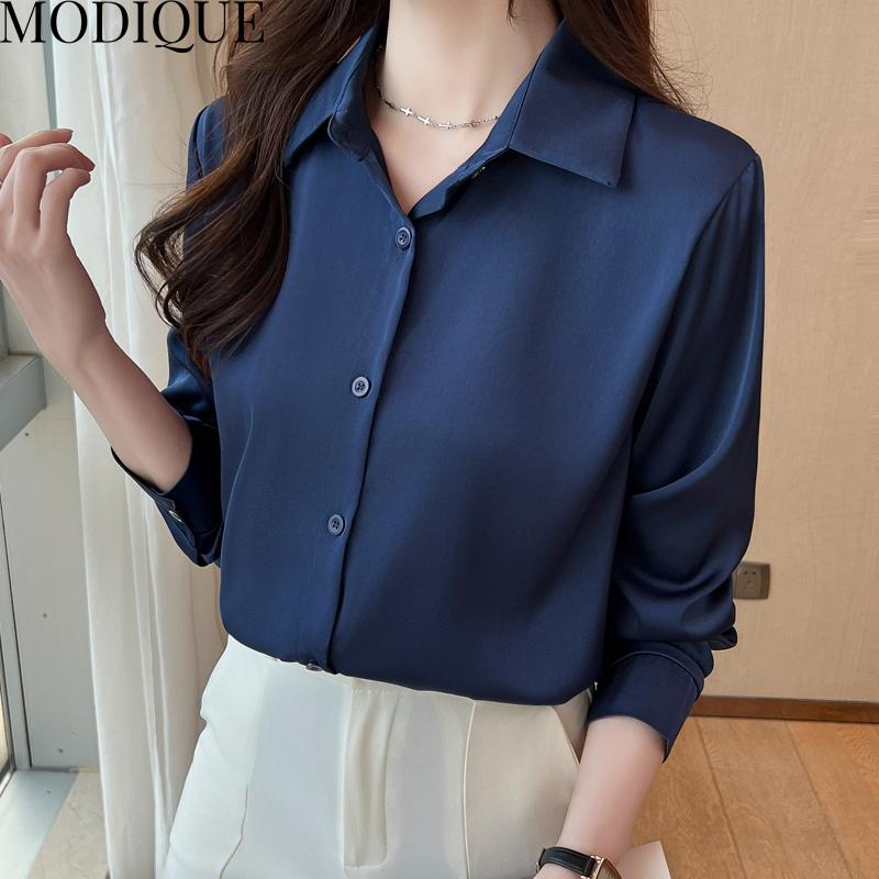 MODIQUE Spring Summer Plus Size Women Loose Casual Office Cotton Linen Chiffon Solid Color Blouse Shirts Lady Basics Oversize V-Neck Long Sleeve Coats