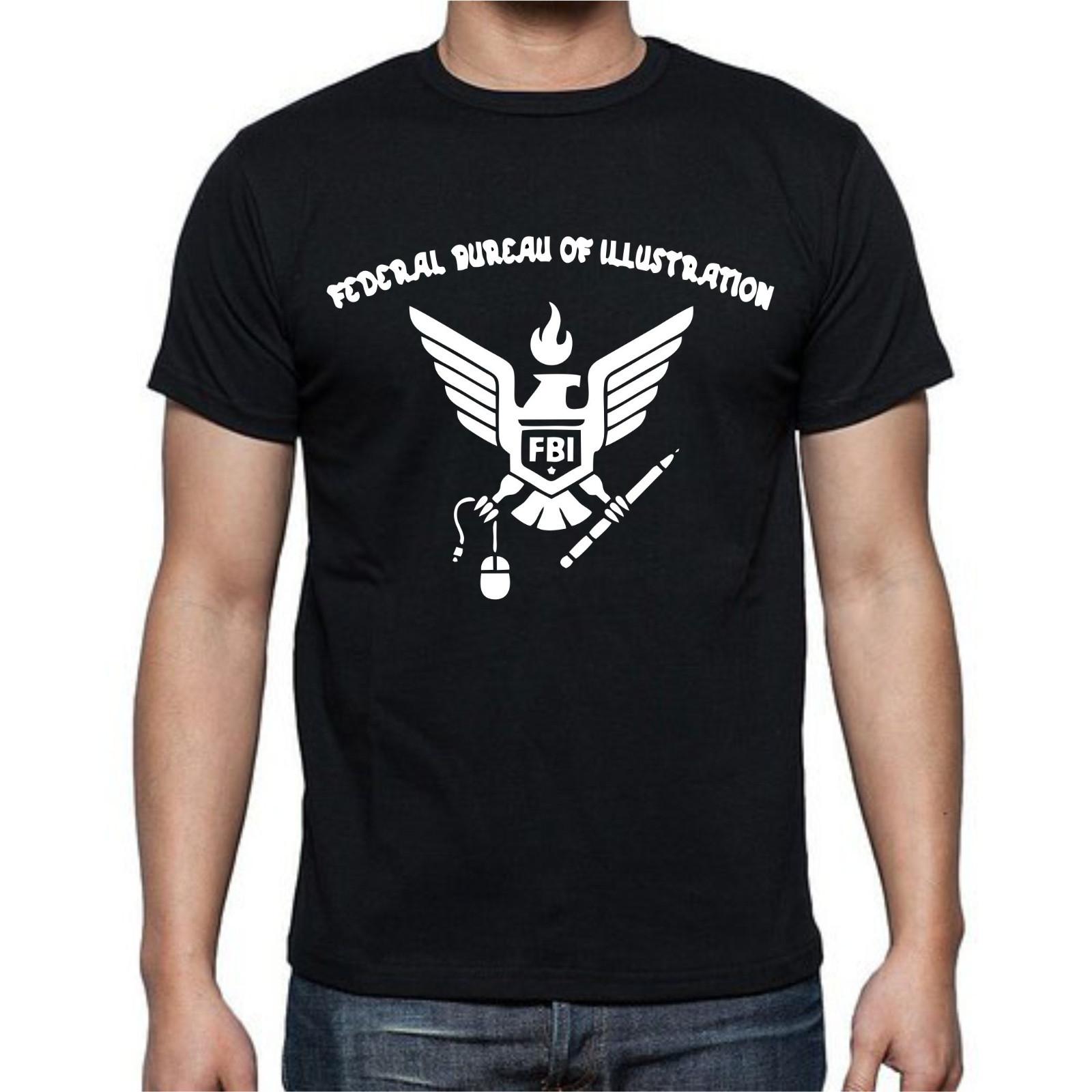 FBI Federal Bureau of Illustration Eagle Mouse Pen Fire T-Shirt Mens Womens Tees Top Tee S