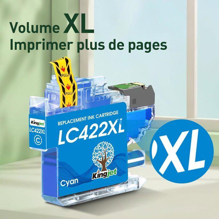 Ink Cartridges - KINGJET - LC422XL - Compatible Brother - Pack of 4 - High Capacity