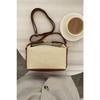 Linen Medium Size Women's Hand And Shoulder Bag Santorini Brown With Gold Lock Accessories