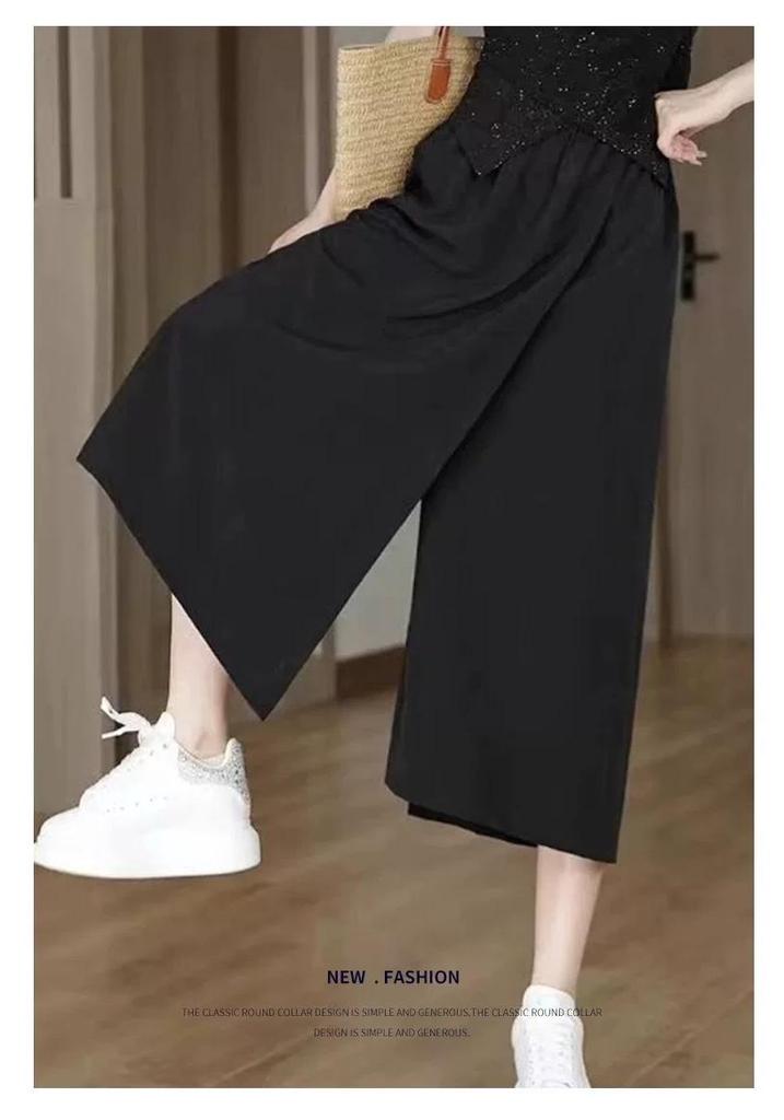 Hohe Taille Sommer Sonnenschutz Rockhose für Damen - Schlitz, Schlankmachend und Design für breite Hüften
