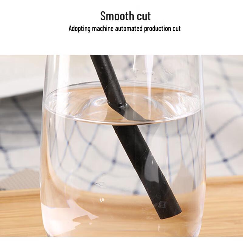 Pabei Disposable Black Paper Straws