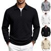 Men S Long Sleeve Polo Shirt American Casual Half Zip Turn Down Collar Top