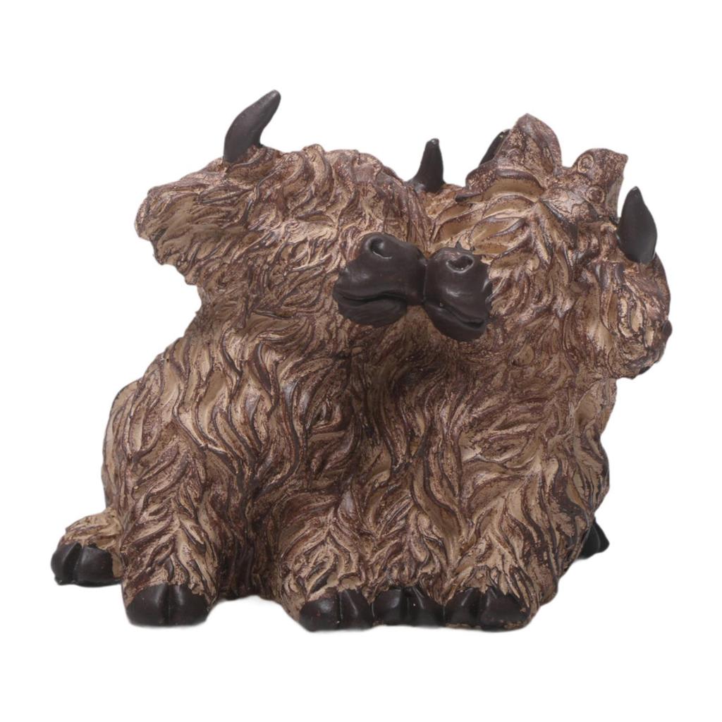 Highland Cow Statue Small Modern for Fireplace Table Centerpiece Entrance