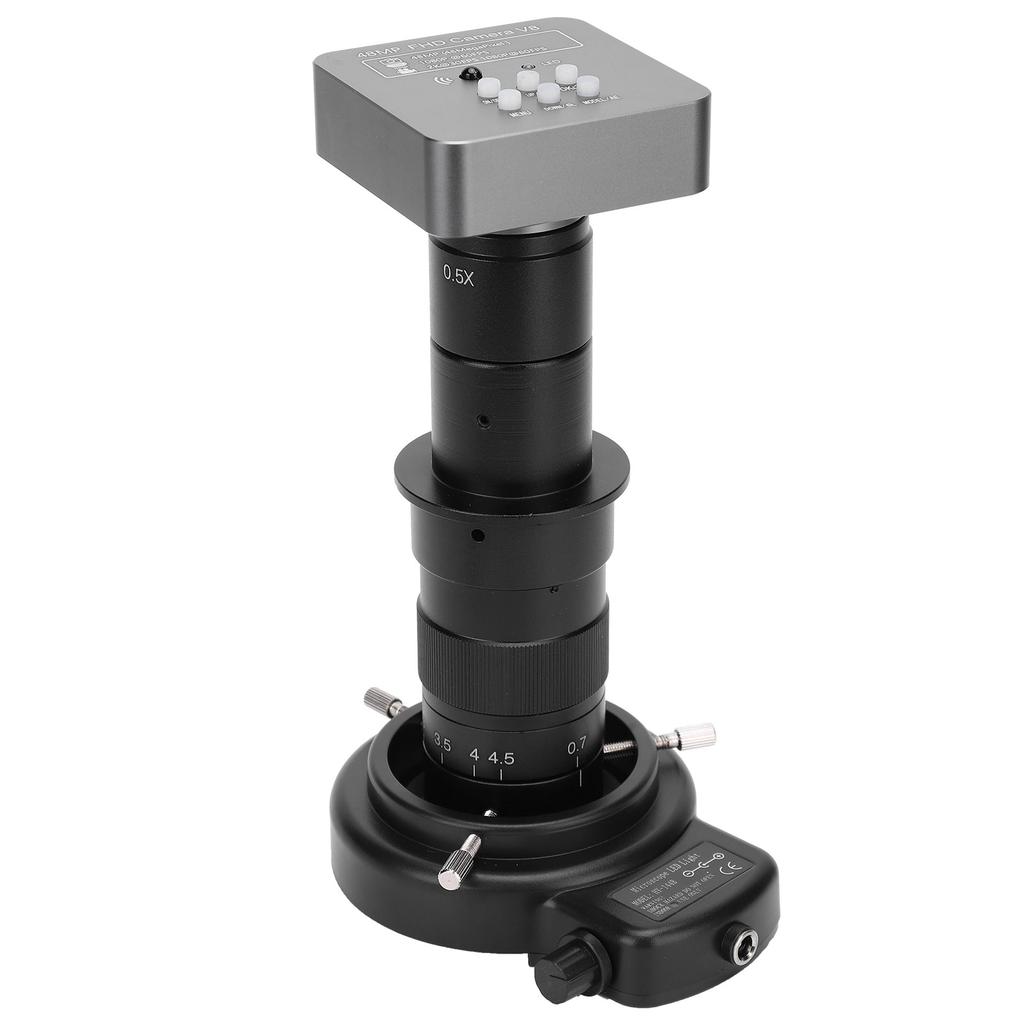 Microscope Camera 48Mp100X Lens56LED Light FHD HDMI USB for Phone PCB Welding