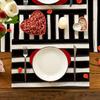 1PC Valentine'S Day Heart Placemats,Stripes Design, Hand Wash Only, for Dining & Kitchen Decor