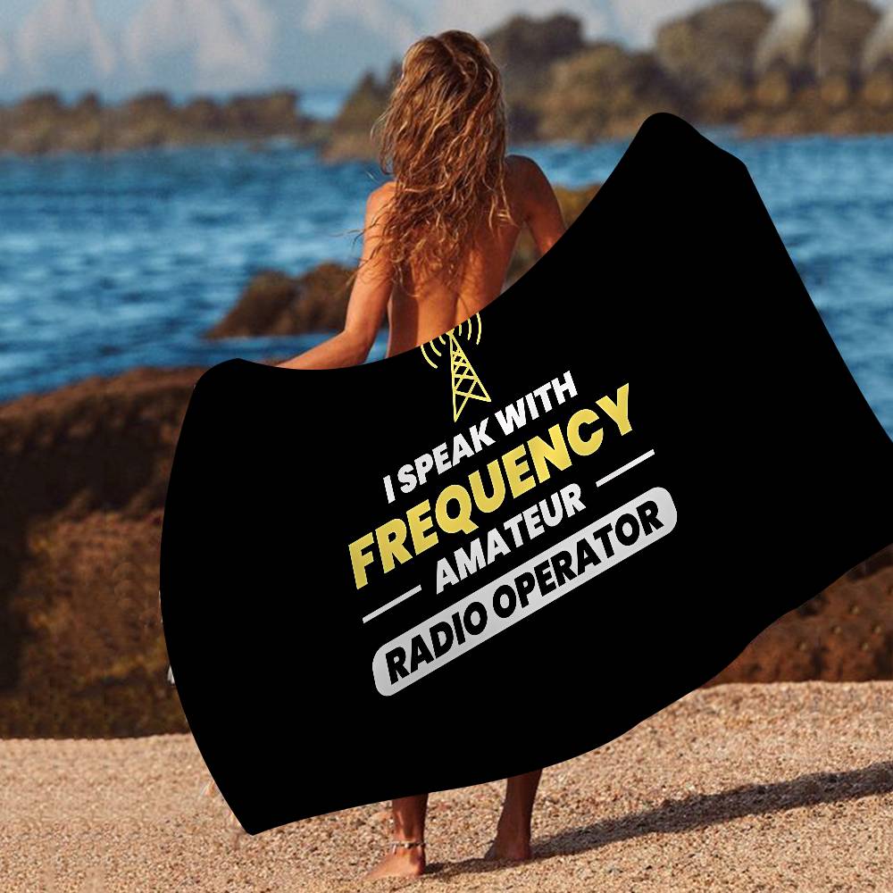 Licensed H-Ham Retro Radio Bath Towel Microfiber Soft Water Absorbing Breathable For Girl Kids Decorative Cartoon Beach Towel