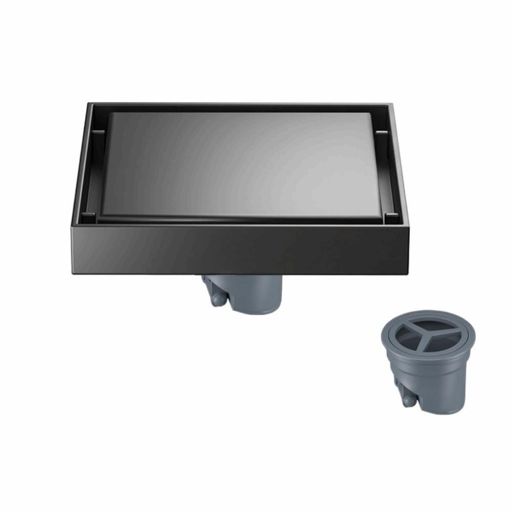 Stainless Steel Shower Floor Drain Thickened Grey Fast Drainage Floor Drain Backflow Preventer Square Drain Filter Plug