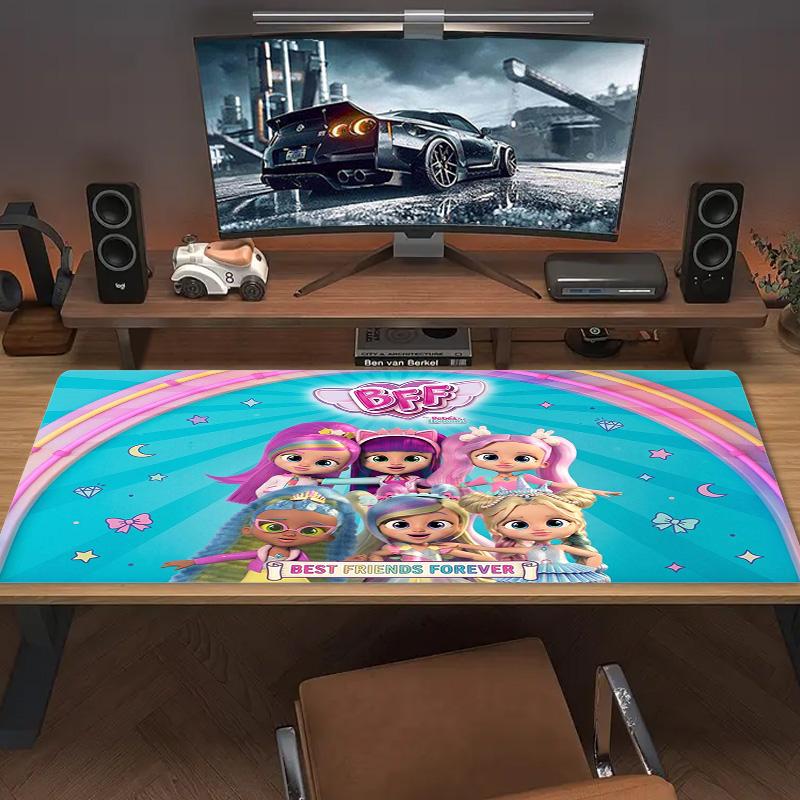 BFF Cartoon Color Mouse Pad Large Gaming Table Cushion Non-slip Laptop Tablet Big Mousepad XXL Mat Mini PC Playmat With Lock edge