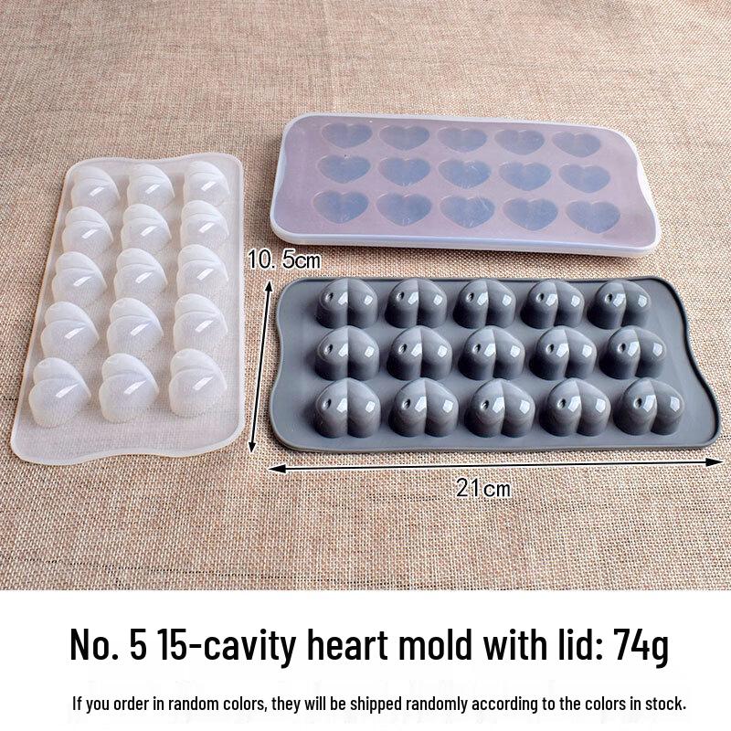 MDNG 15-Cavity Heart Silicone Baking Mold with Lid - 3 Piece Set