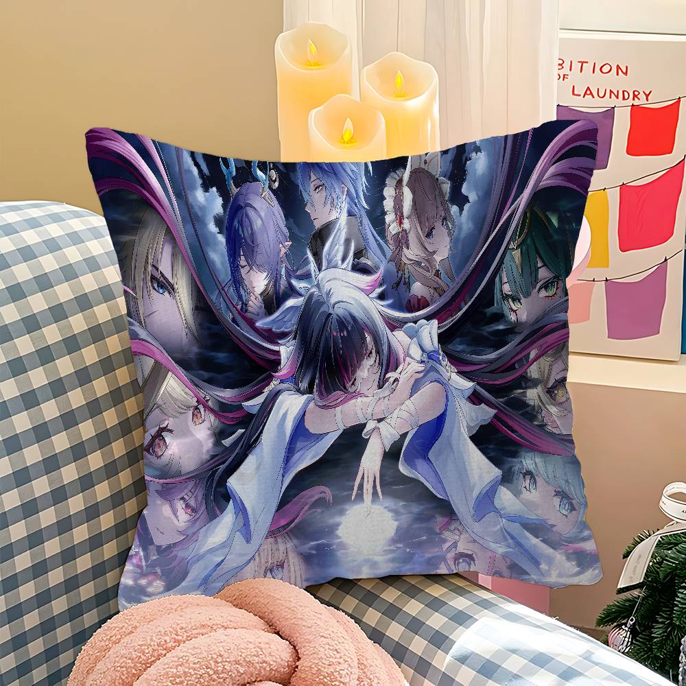 Genshin Impact Columbina Cushion Cover Inches Farmhouse Decor Home Throw Pillow Covers For Couch Decorations