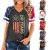 Women’s Casual V Neck Short Sleeve Pullover Top with 1776 2026 250 Years Print Loose Fit Commemorative Graphic Tee Shirt for Daily Wear