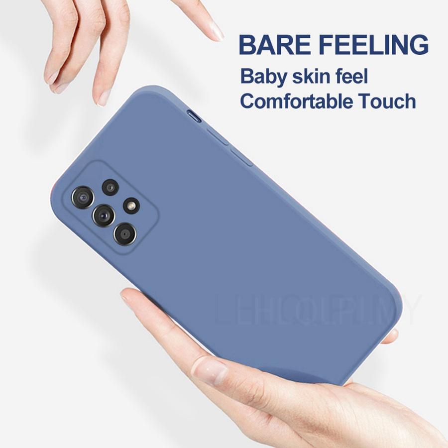 Capa Quadrada de Silicone Líquido Macio Para Samsung Galaxy S26 A37 A57 A15 A14 A54 A25 A32 A52 A16 A34 A13 A23 A33 A53 A26 A17 A36 A56 Capa de Proteção Completa