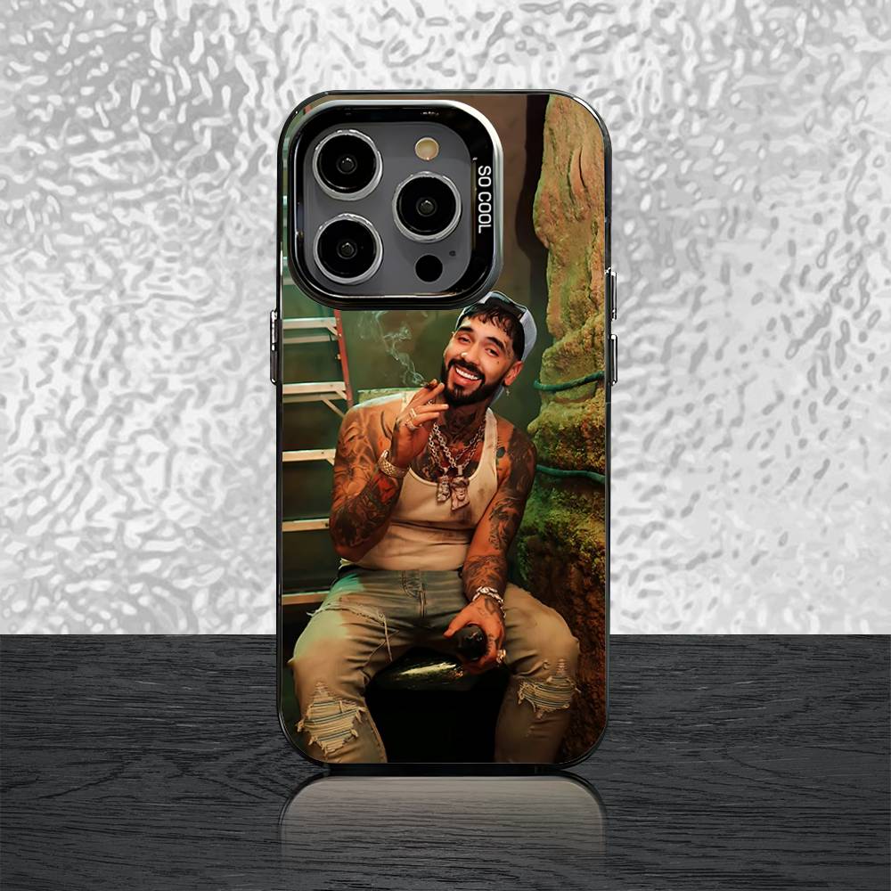A-Anuel AA Rapper Phone Case For iPhone 16,15,14,13,12,11,Pro,Max,Plus,Mini,SE Black Candy Matte Shockproof Cover iPhone16plus