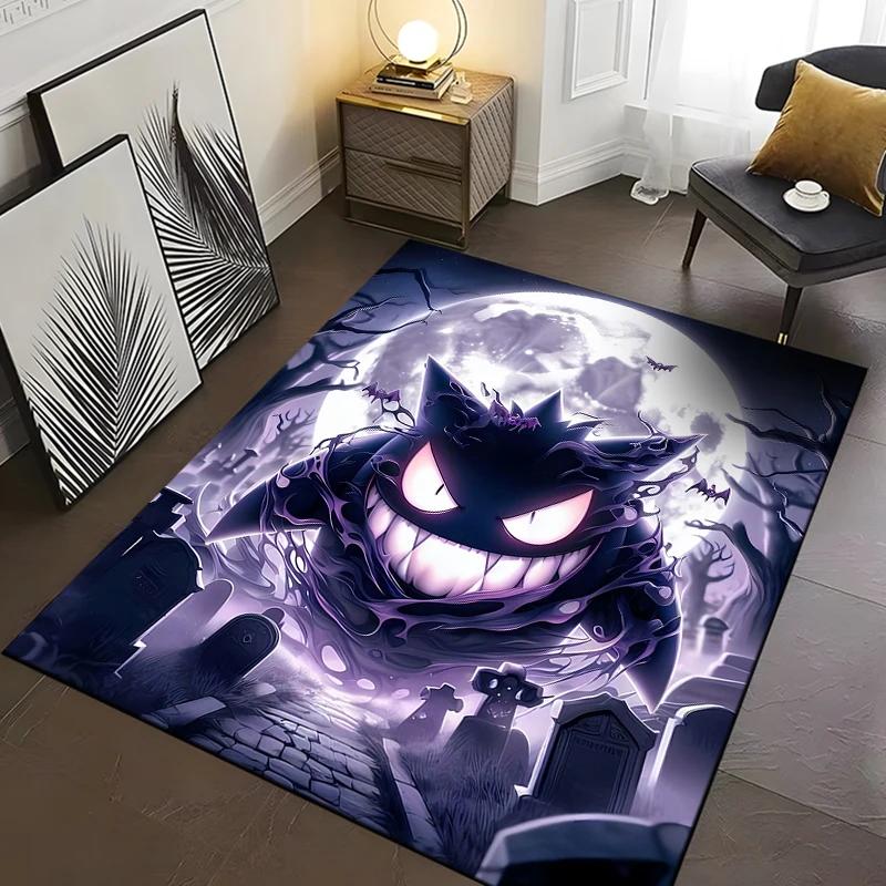 Pokemon Gengar Carpet New Release! Anti-slip Sound Insulation, Rug for Living Room Bedroom, Bedside and Office Areas,Durable Mat