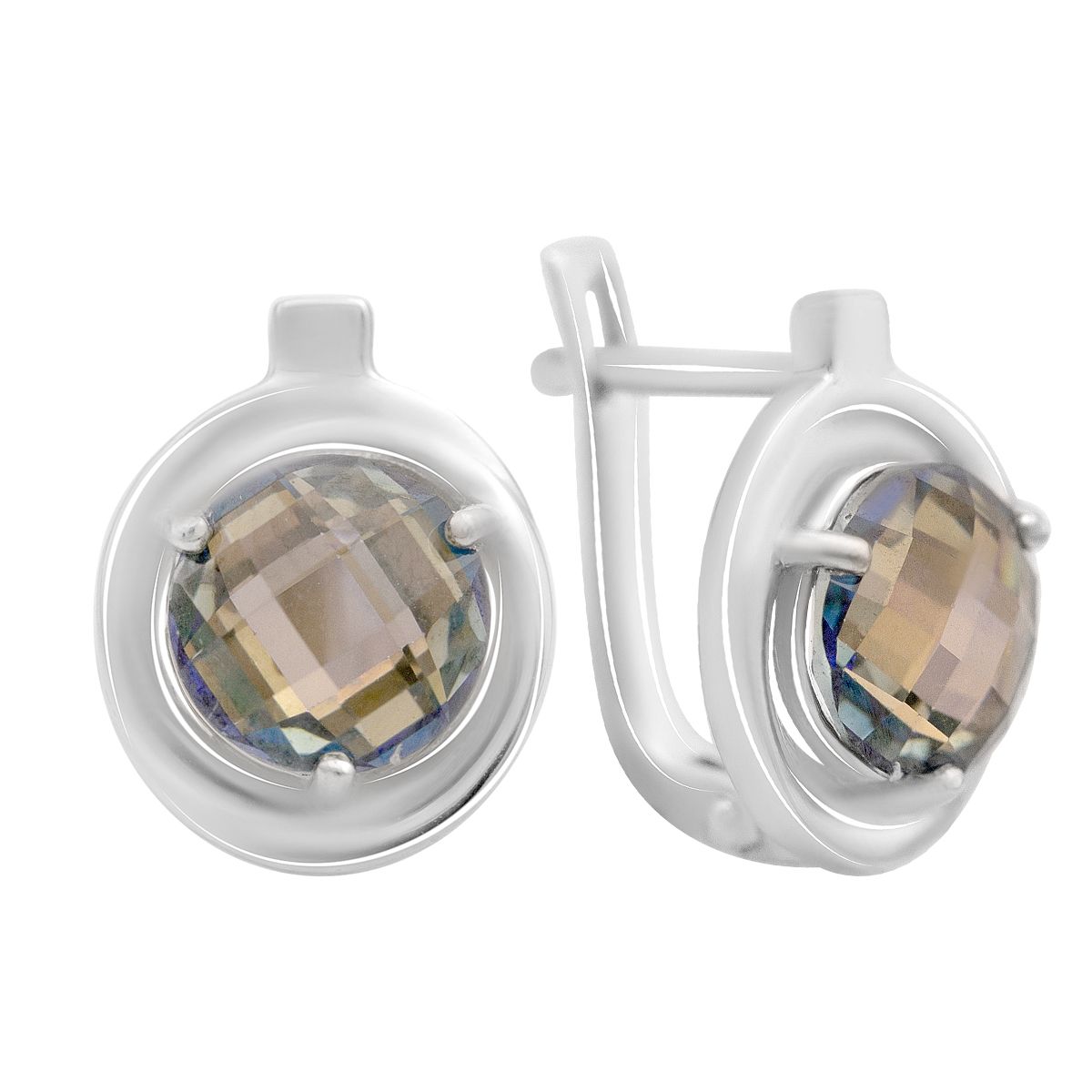 

Срібні сережки з топазом 6.917ct (2174578) різнокольорові кольору