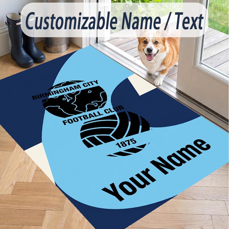 Custom Text Printed Rug BIRMINGHAM CITY Football Non Slip Floor Carpet For Home Room Decor