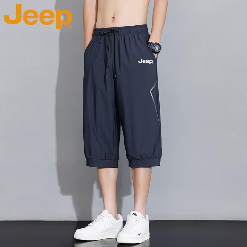 Jeep Men's Summer Lightweight Ice Silk Sports Capris