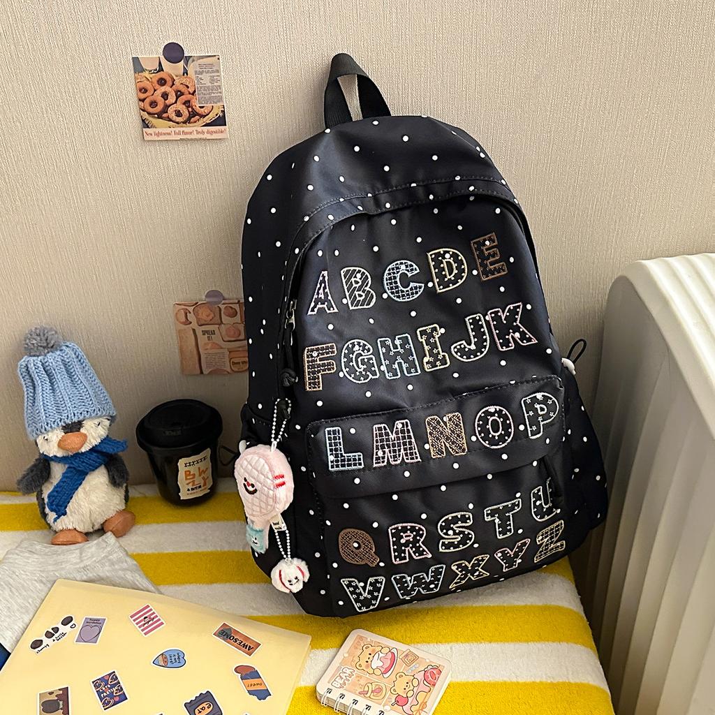 Schoolbag1011 summer new schoolbag female junior high school students large capacity niche ins backpack Korean version alphabet computer bag