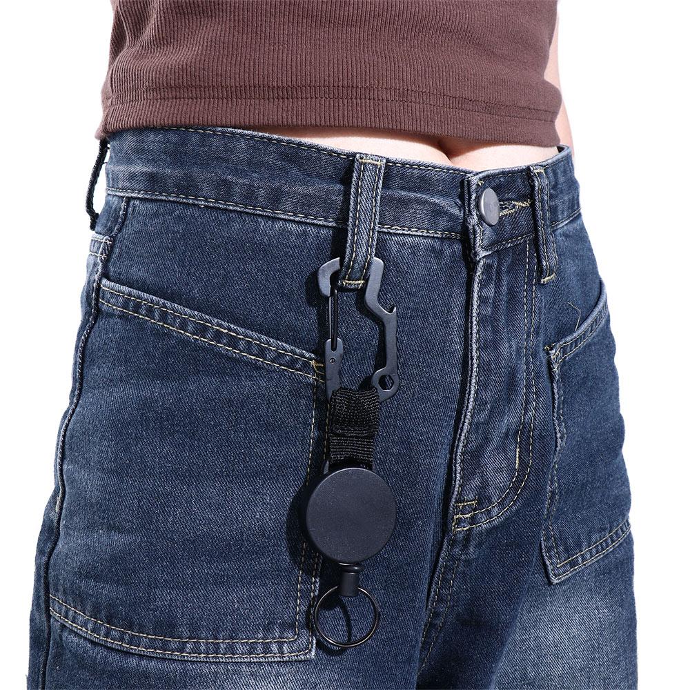 Lanyard Office Supplies Carabiner Pull Opener Keychain Key Ring Clips Badge Reel Badge Holder Clip