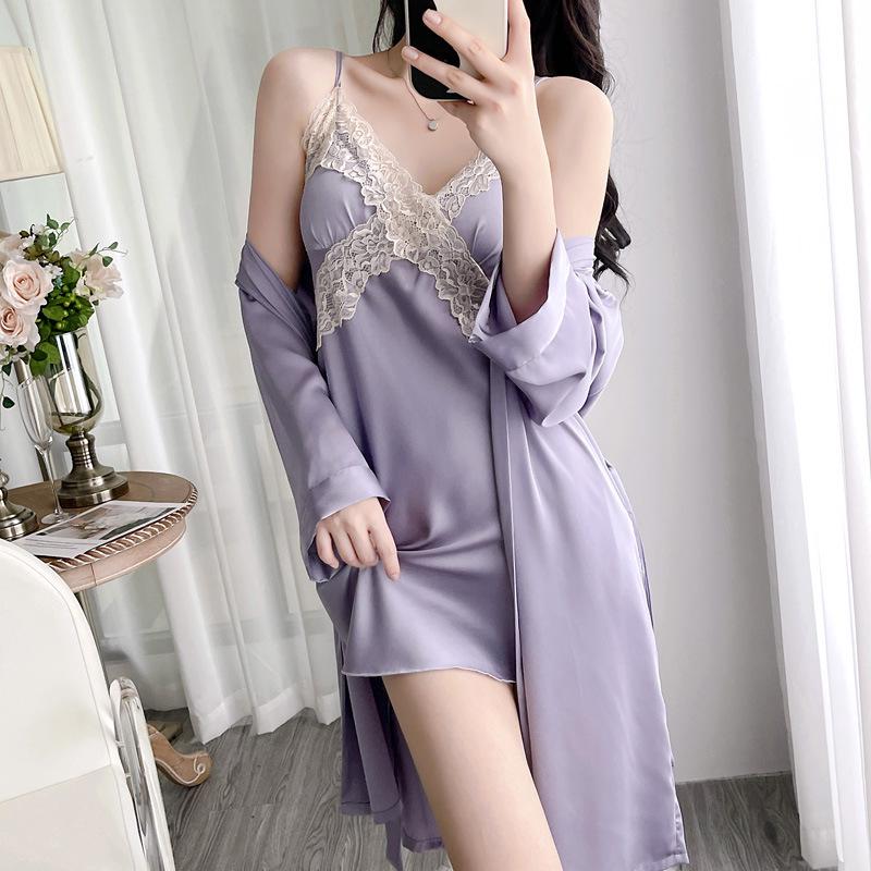 Sommer Eis Seide Spitze Camisole und Shorts Set für Damen