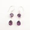 Natural Amethyst Hook Sisters Gift Drop Dangle Boho Earrings 925 Sterling Silver EE-142-2