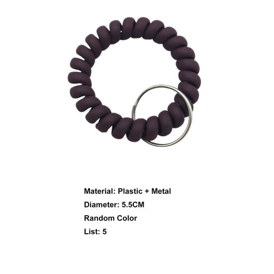 5 Stück Armband-Schlüsselanhänger Umweltfreundlicher Dehnbarer Kunststoff Flexibles Spiral-Handgelenkband für Kinder