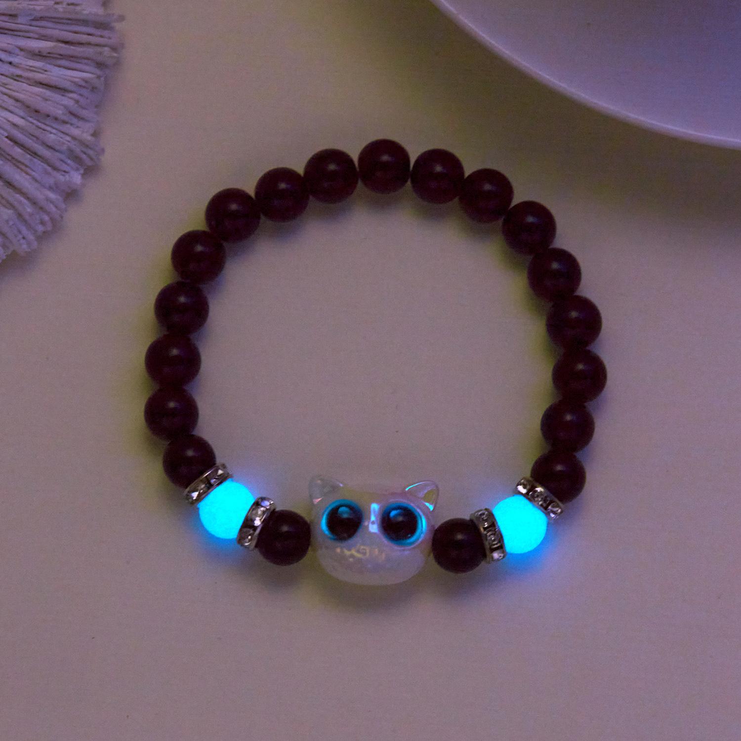 

1/2PCS Tassels Big Eye Cat Bracelets for Women Men Sweet Cool Skull Ceramic Beaded Bracelet Aesthetic Party Jewelry Accessories