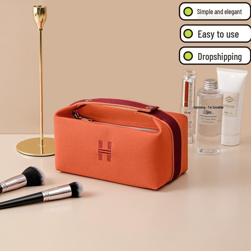 Premium Canvas Travel Makeup Bag - Large Capacity, Versatile, and Convenient for Toiletries & Storage