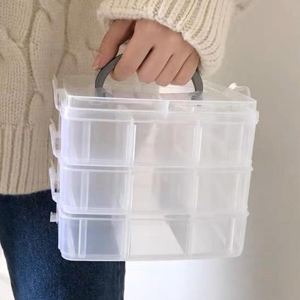 Portable Clear Beaded Jewelry Storage Box