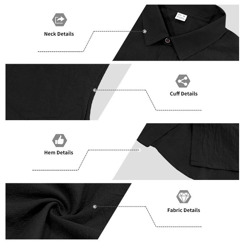 Men's European and American Linen Casual Short-Sleeve Button-Down Shirt & Vest Shorts Set