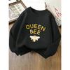 European sizes Crewneck Sweatshirt for Kids Featuring a Golden Bee Pattern,  Ideal for  , This Soft And Comfy Sportswear Is Perfect for Casual Outings