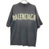 Balenciaga 739764 Tape Logo Crushed Oversized T-Shirt Tops XS grayUsed