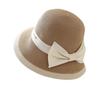 Straw Hat High-end Fine Grass Warped Edge Bow Women's Small Top Hat Small Edge Straw Hat Sun Protection Sunshade Basin Hat Fisherman
