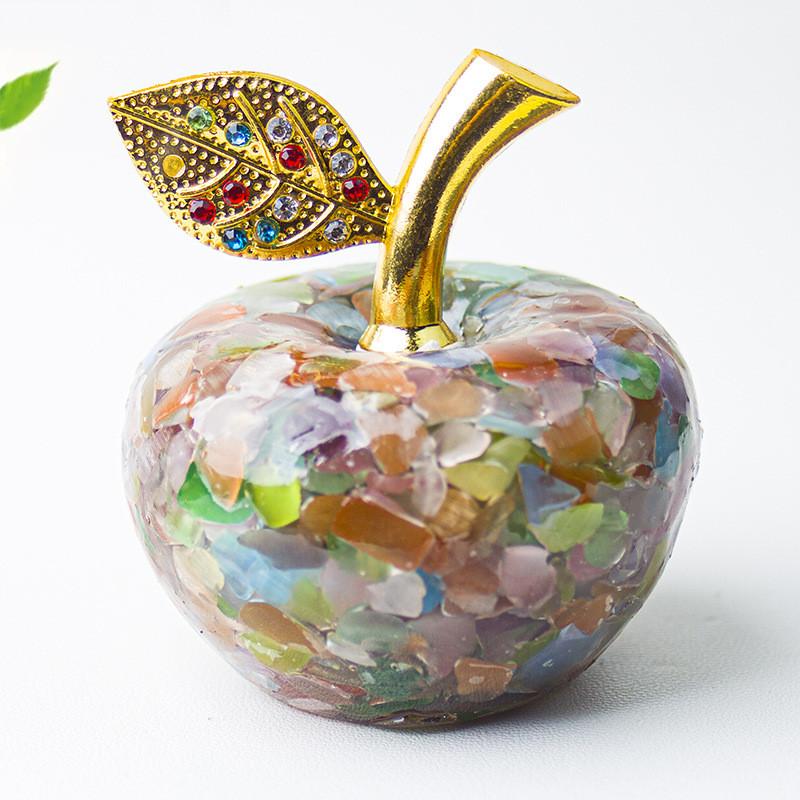 Resin Crystal Apple Figurine For Home Office Decor Gift For Teens Collectors