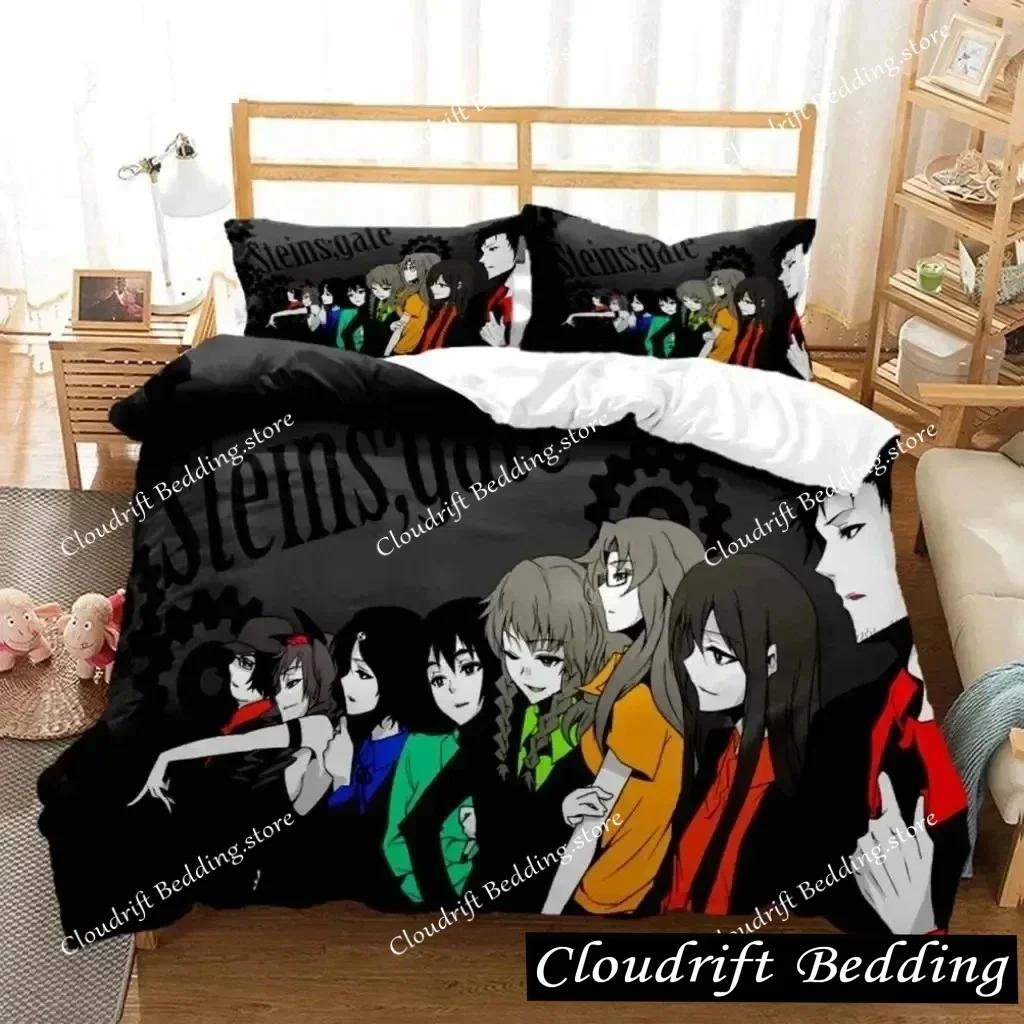 Anime Steins Gate Kurisu Makise Bedding Set Boys Girls Twin Queen Size Duvet Cover Pillowcase Bed Kids Adult Home Textile026