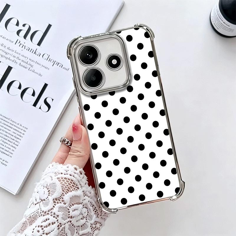 Polka Dots Art Fashion Desgin Plating Phone Case For Xiaomi Redmi Note 14 15 Pro Plus 13 12 11 11S 11T 10 9S 9 5G Anti-Fall Aira