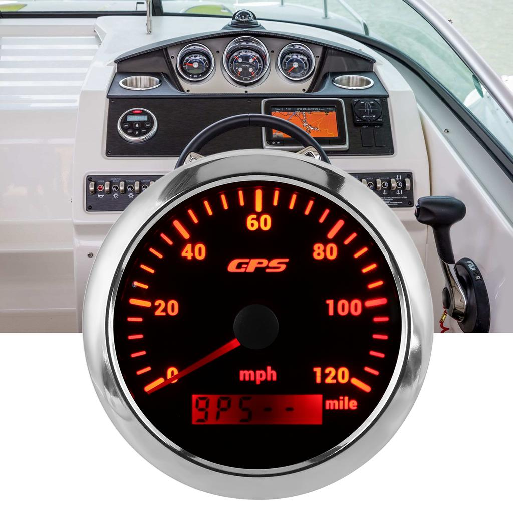 GPS-Tachometer 85mmGrad3,35in Kilometerzähler 120 MPHGradH IP67 Wasserdicht für Schrittinstrumente