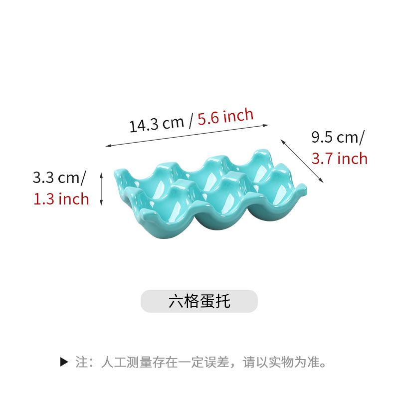 6/12 Grids Eggs Holder Gadget Ceramic Tableware Egg Boxes Refrigerator Eggs Tray Holder Boxes Household Kitchen Storage Supplies