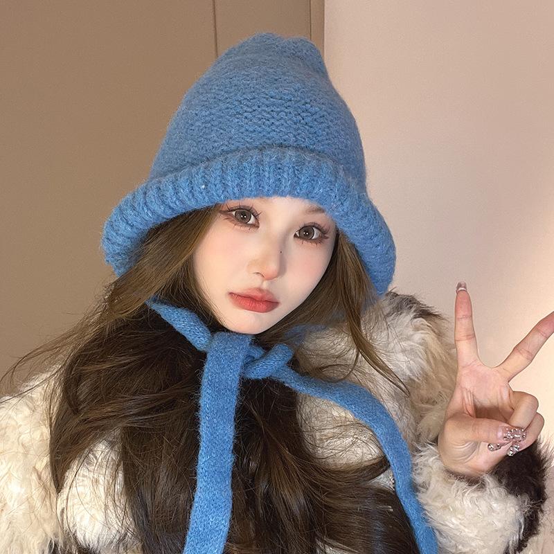 Balaclafa Hat for Women's Winter Warmth Lei Feng Hat Ear Protection Knitted Bag Pullover Hat