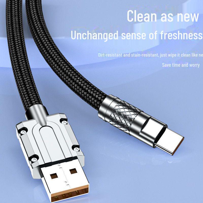 Braided 120W Super Fast Charging USB-C Cable for Apple, Huawei, and Android (6A)