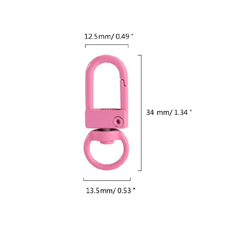 100pcs Colorful Carabiner Clasp Key Chain Lobster Clasps Rotating Keychain Hooks