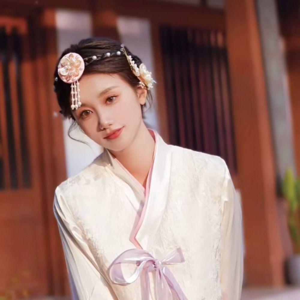Flower Hanbok Hairband Pearl Stage Dance Hair Hoop Sweet Korean Headband  Girl